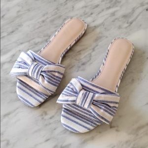 🆕 Botkier: Striped Blue/White Bow Sandals
